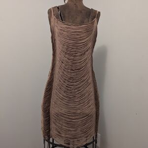 Elegant Brown Sleeveless Dress